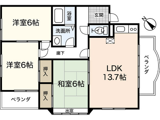 広島市安佐南区八木のマンションの間取り