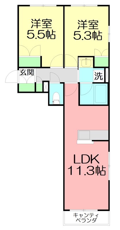 藤沢市辻堂神台のマンションの間取り