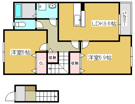 加古郡播磨町南大中のアパートの間取り