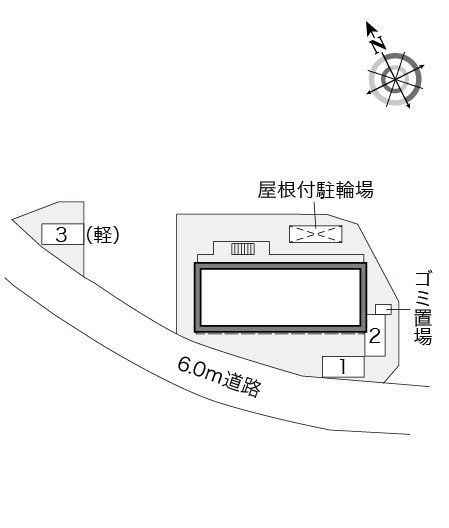 【レオパレスメイプルIIの駐車場】