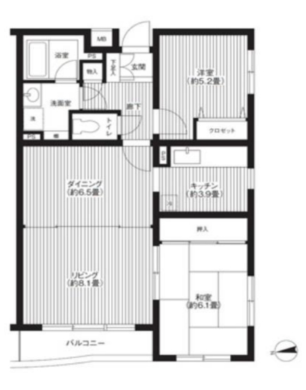 豊島区長崎のマンションの間取り