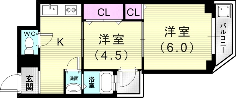 マンション諏訪山の間取り