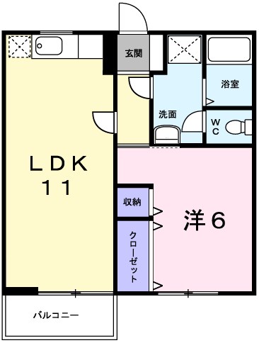 揖保郡太子町東南のアパートの間取り