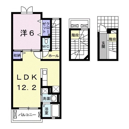 小牧市大字三ツ渕のアパートの間取り