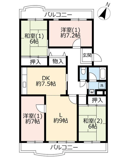 ＵＲ洛西竹の里の間取り