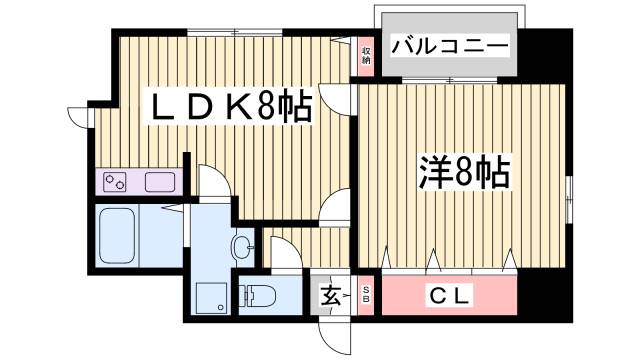 パルシオ三宮フラワーロードの間取り