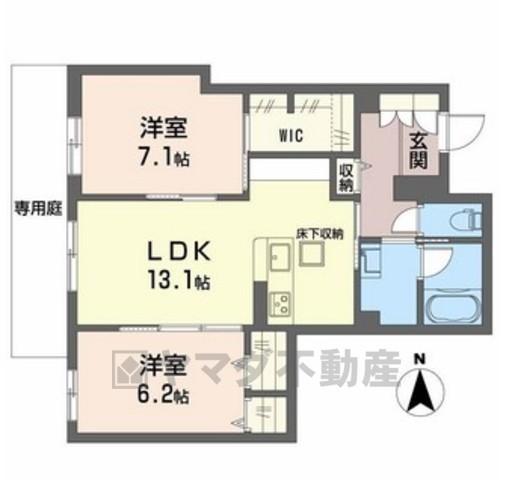 箕面市瀬川のマンションの間取り