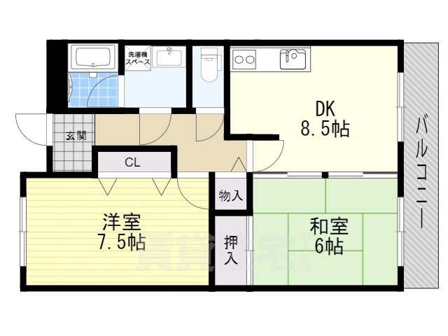 【高槻市宮田町のマンションの間取り】