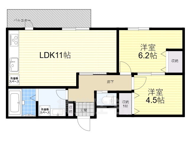 京都市伏見区深草寺内町のマンションの間取り