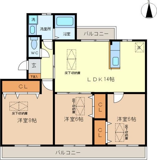 碧南市油渕町のマンションの間取り