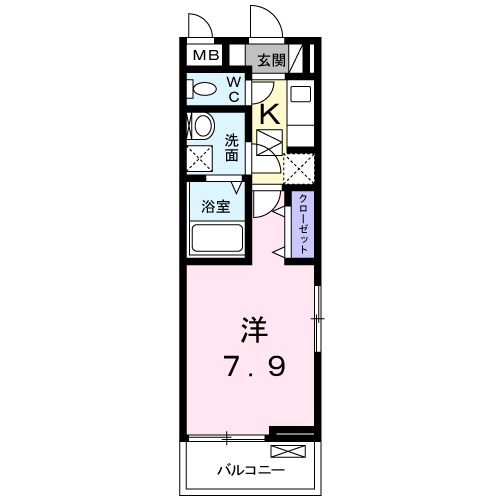 橿原市大久保町のアパートの間取り