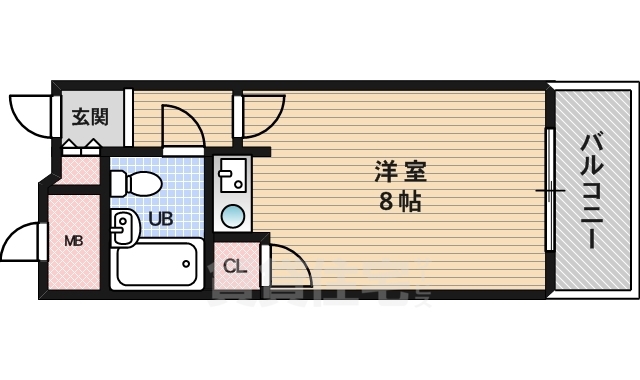 大阪市西淀川区野里のマンションの間取り