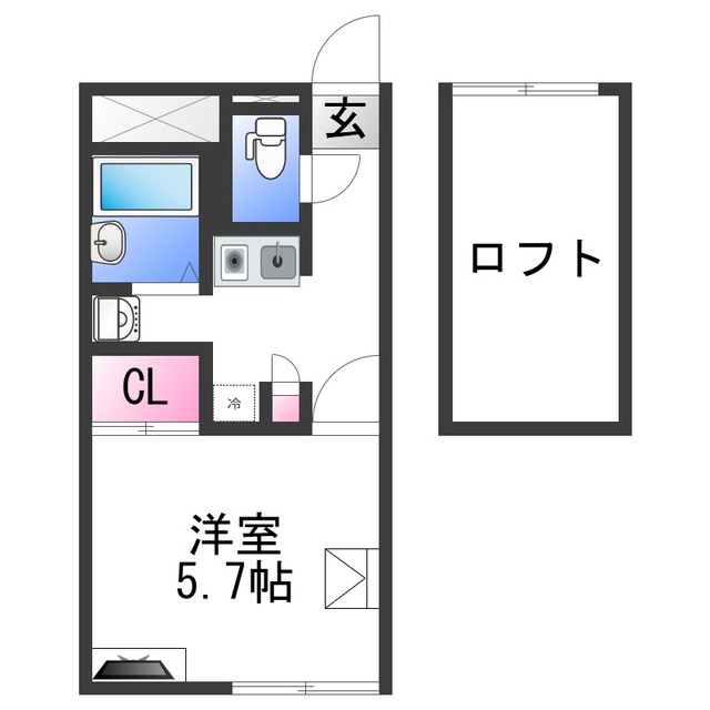 和歌山市島崎町のアパートの間取り