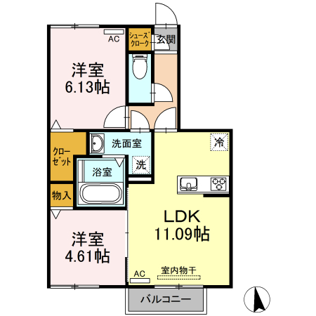 グランパルク東豊　Bの間取り