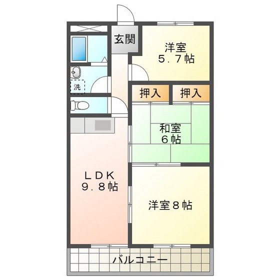 エクスクリエ桜橋の間取り