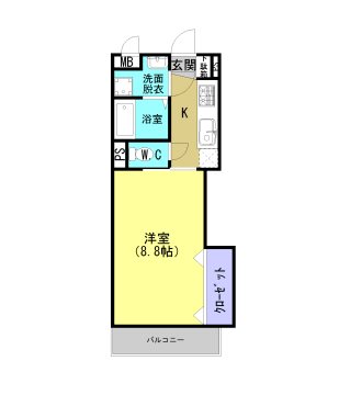 鹿児島市坂之上のマンションの間取り