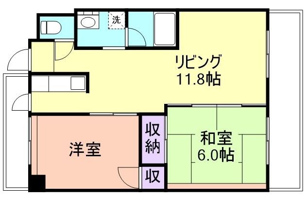 和歌山市黒田のマンションの間取り