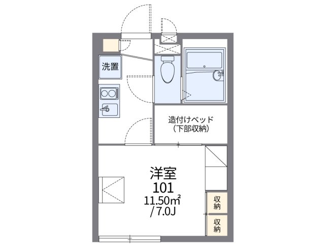 【広島市東区牛田南のアパートの間取り】