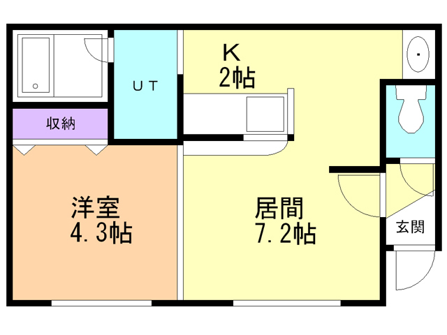 苫小牧市澄川町のアパートの間取り