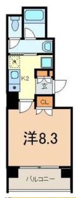 【港区新橋のマンションの間取り】