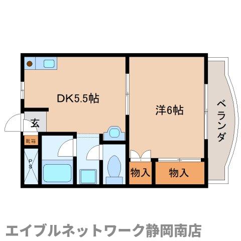 静岡市駿河区小鹿のマンションの間取り