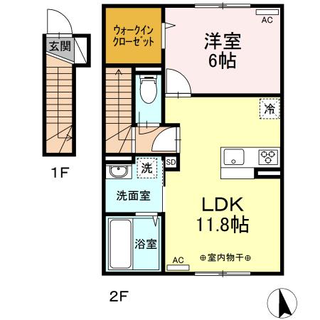 D-roomISHIEIIの間取り