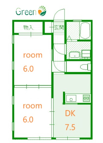 藤沢市下土棚のアパートの間取り