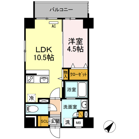 那覇市字安里のマンションの間取り