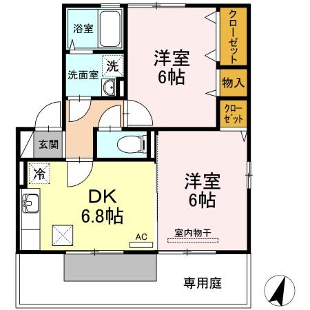 高松市上林町のアパートの間取り