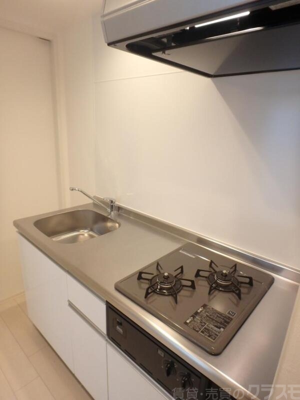 キッチン　使いやすい２口ガスコンロのシステムキッチンです