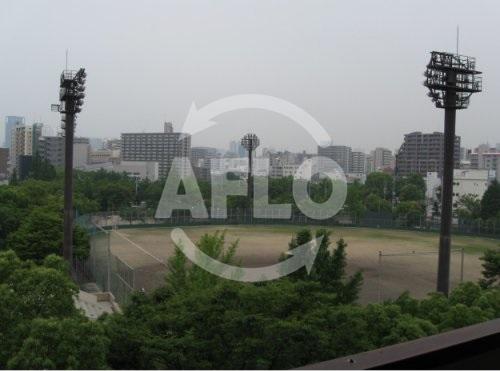 眺望　カイザ71　前面が公園で開放的