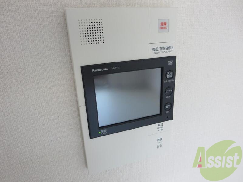 セキュリティ　オートロック連動のモニター付きだから安心のセキュリティです