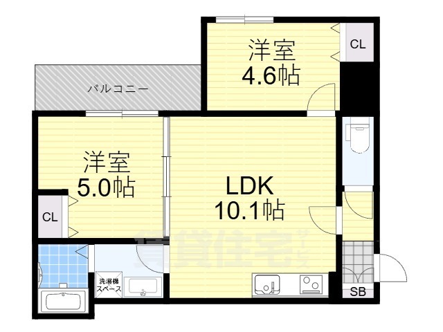 近鉄大阪線 長瀬駅 徒歩9分 3階建 築1年の間取り写真