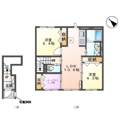 坂戸市大字石井 アパートIII期新築工事の間取り写真