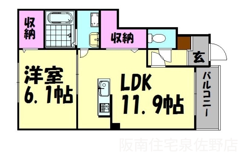 南海本線 羽倉崎駅 徒歩13分 2階建 築19年の間取り写真