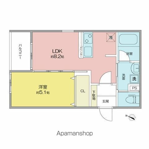 地下鉄名港線 日比野駅 徒歩15分 3階建 築3年の間取り写真