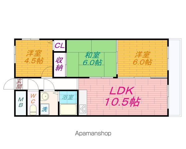 阪急宝塚線 曽根駅 徒歩15分 4階建 築37年の間取り写真