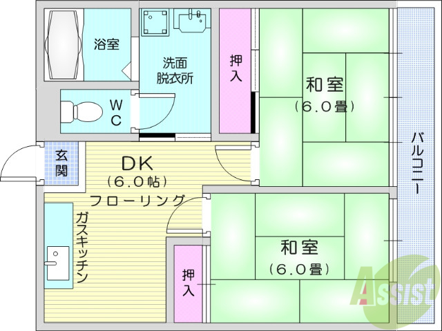 【芳賀マンションの間取り】