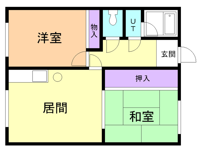 吉岡ハイツ２号棟の間取り