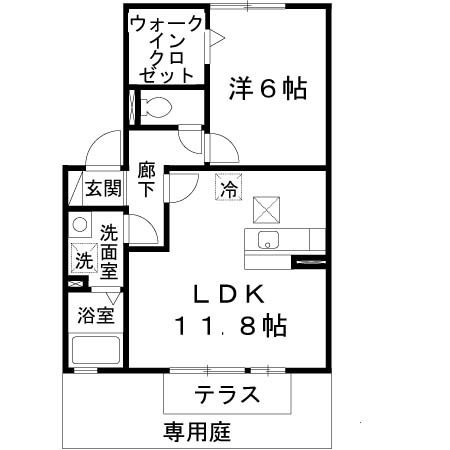 八尾市跡部北の町のアパートの間取り