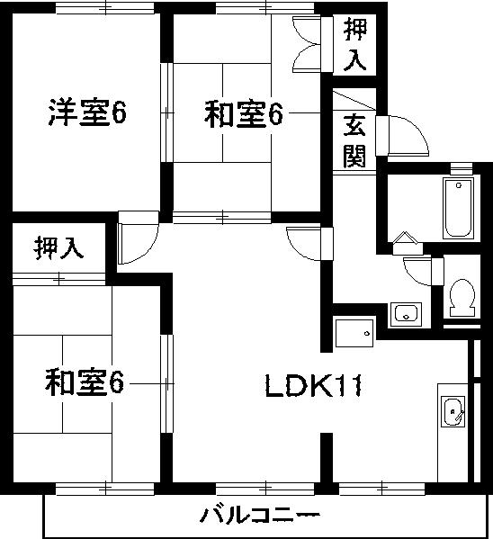 愛知郡東郷町北山台のアパートの間取り