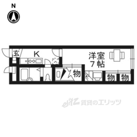 亀岡市大井町小金岐のアパートの間取り