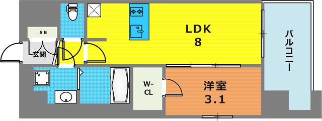 ArtizA王子公園D.C.の間取り