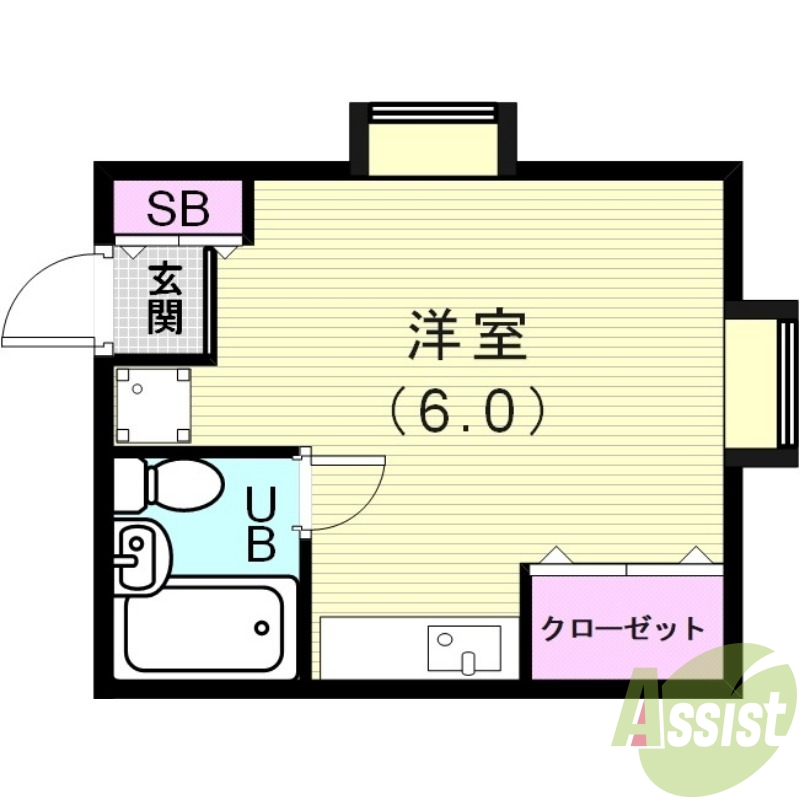 神戸市垂水区塩屋町のアパートの間取り