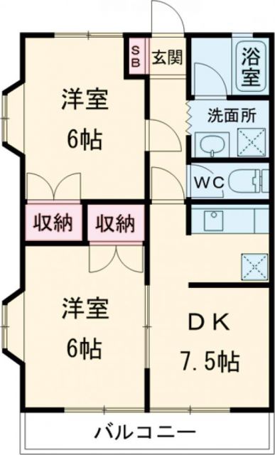 伊勢崎市間野谷町のアパートの間取り