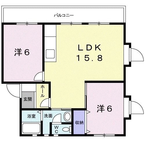 水戸市吉沢町のマンションの間取り