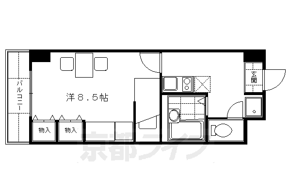 京都市伏見区竹田西内畑町のマンションの間取り