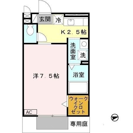 京都市西京区樫原井戸のアパートの間取り