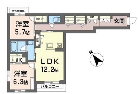 茅ヶ崎市円蔵のマンションの間取り