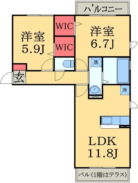 【千葉市中央区祐光のアパートの間取り】